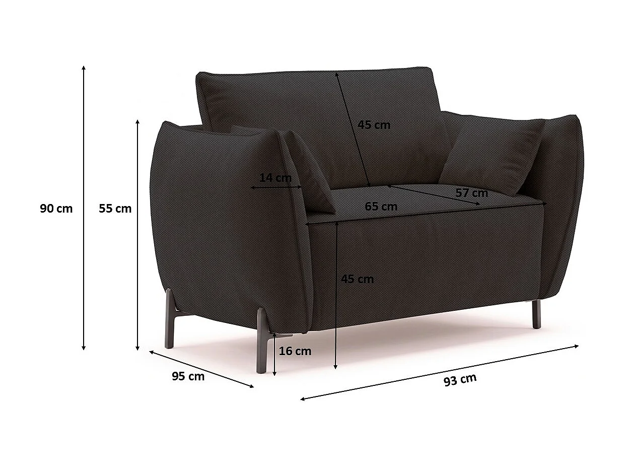Fauteuil de jardin pour terrasse et jardin, tissu Sunlight, graphite, SUNMEE