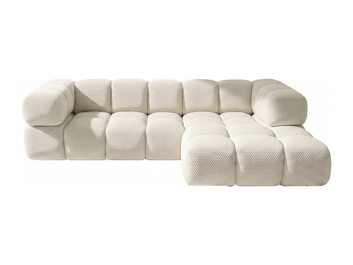 Hoekbank L-vorm, gestructureerde premiumstof Sonic, Beige, Rechts, Averro