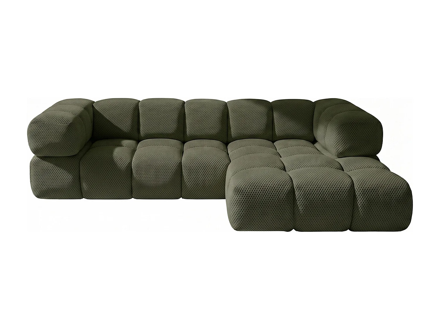 Hoekbank L-vorm, gestructureerde premiumstof Sonic, Groen, Rechts, Averro
