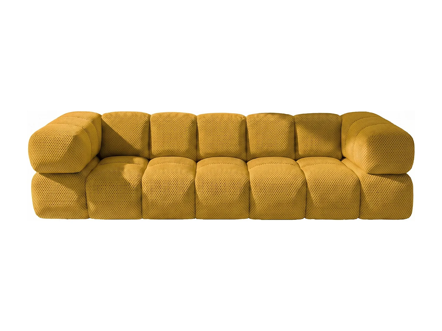 Canapé 4 places, tissu premium texturé Sonic, Moutarde, Averro