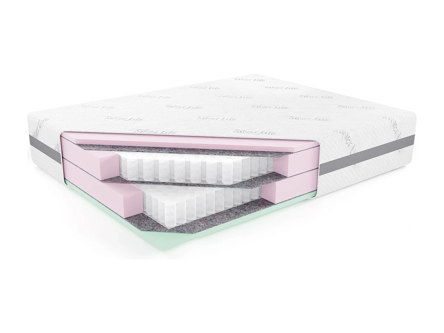 Taschenfederkernmatratze MILO PREMIUM 80x200 cm (Härtegrad H3) - Double Pocket & Silver Live Bezug