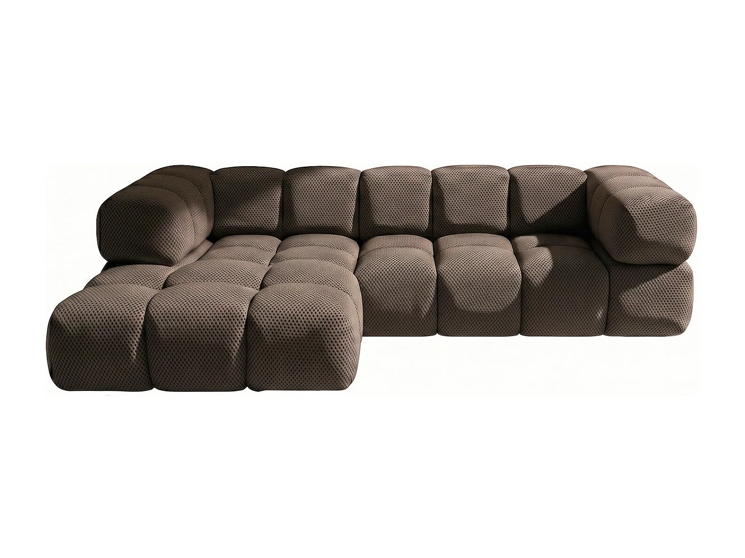 Hoekbank L-vorm, gestructureerde premiumstof Sonic, Bruin, Links, Averro