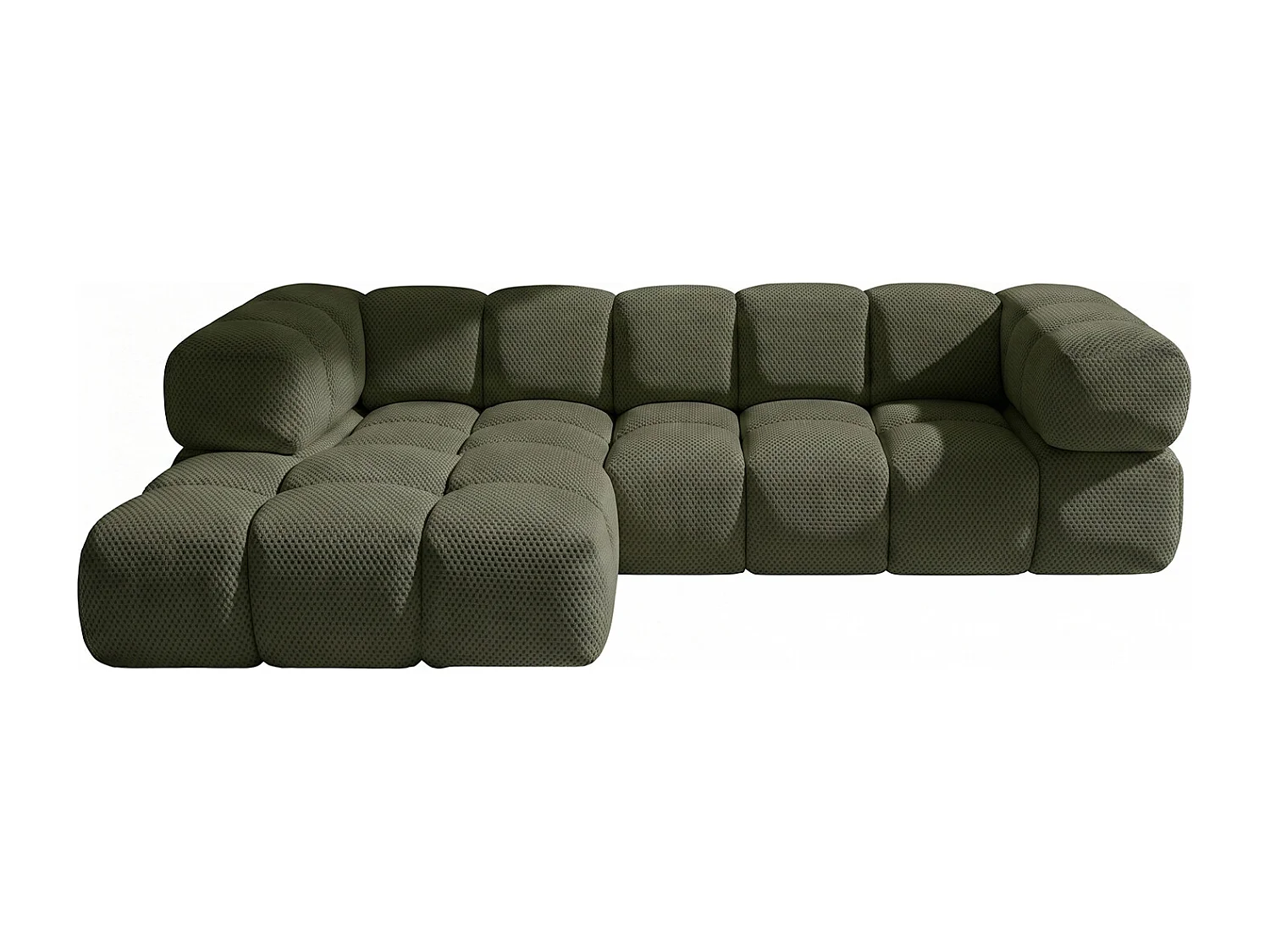 Hoekbank L-vorm, gestructureerde premiumstof Sonic, Groen, Links, Averro