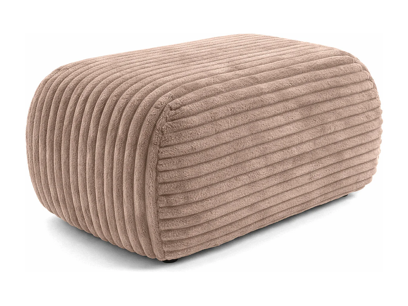 Hocker Sitzpouf für Wohnzimmer, Cordstoff Tilia, Braun, BIS
