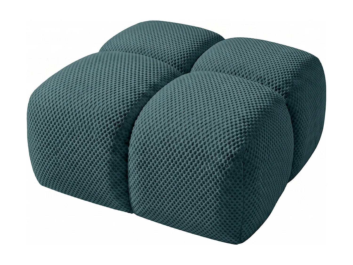 Hocker, poef, gestructureerde premiumstof Sonic, Azuurblauw, Averro