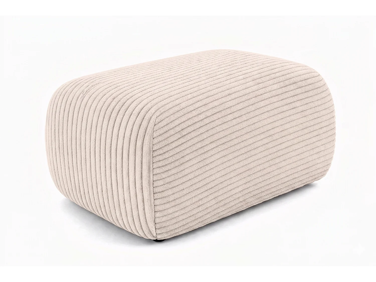 Hocker Sitzpouf für Wohnzimmer, Cordstoff Poso, Beige, BIS