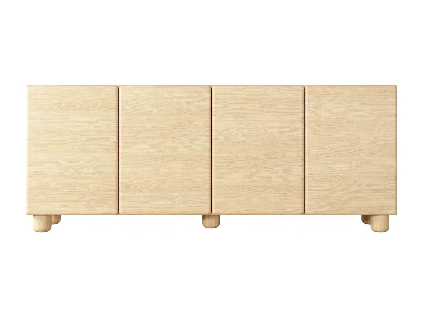 Sideboard Kommode CERVI 200 cm mit 4 Türen und abgerundeten Fronten - Eiche Vicenza