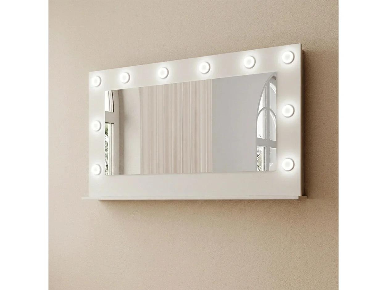 Miroir Mural MIA 120 cm avec 10 Ampoules LED et Interrupteur - Cachemire