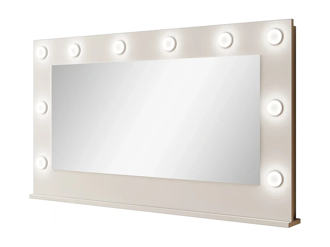 Miroir Mural MIA 120 cm avec 10 Ampoules LED et Interrupteur - Cachemire