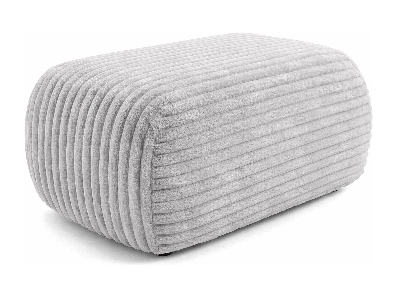 Hocker Sitzpouf für Wohnzimmer, Cordstoff Tilia, Grau, BIS