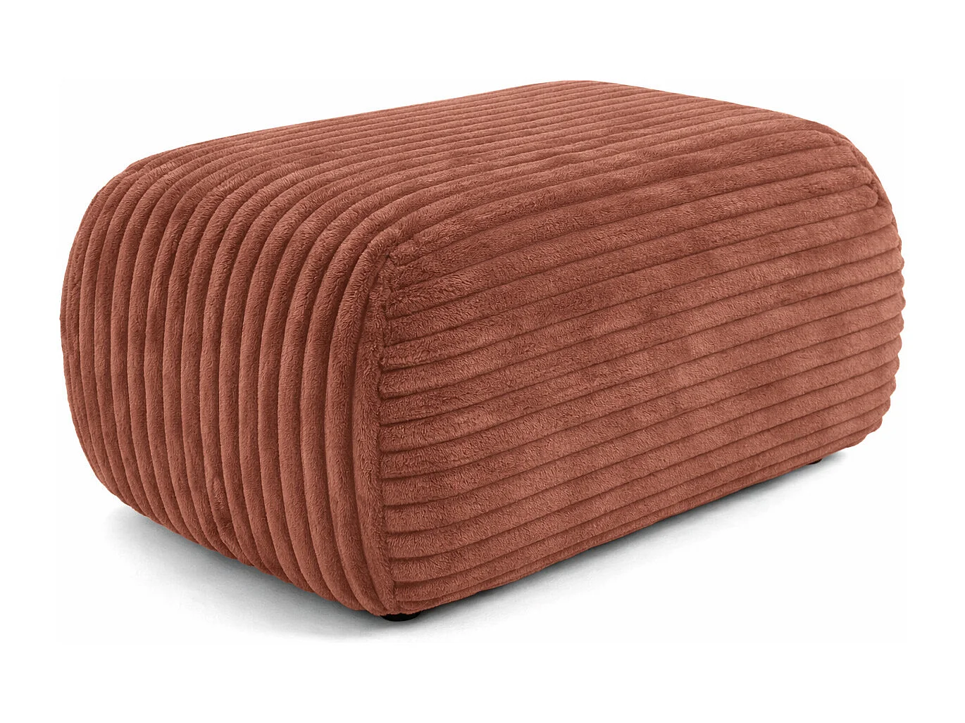 Hocker Sitzpouf für Wohnzimmer, Cordstoff Tilia, Kupfer, BIS