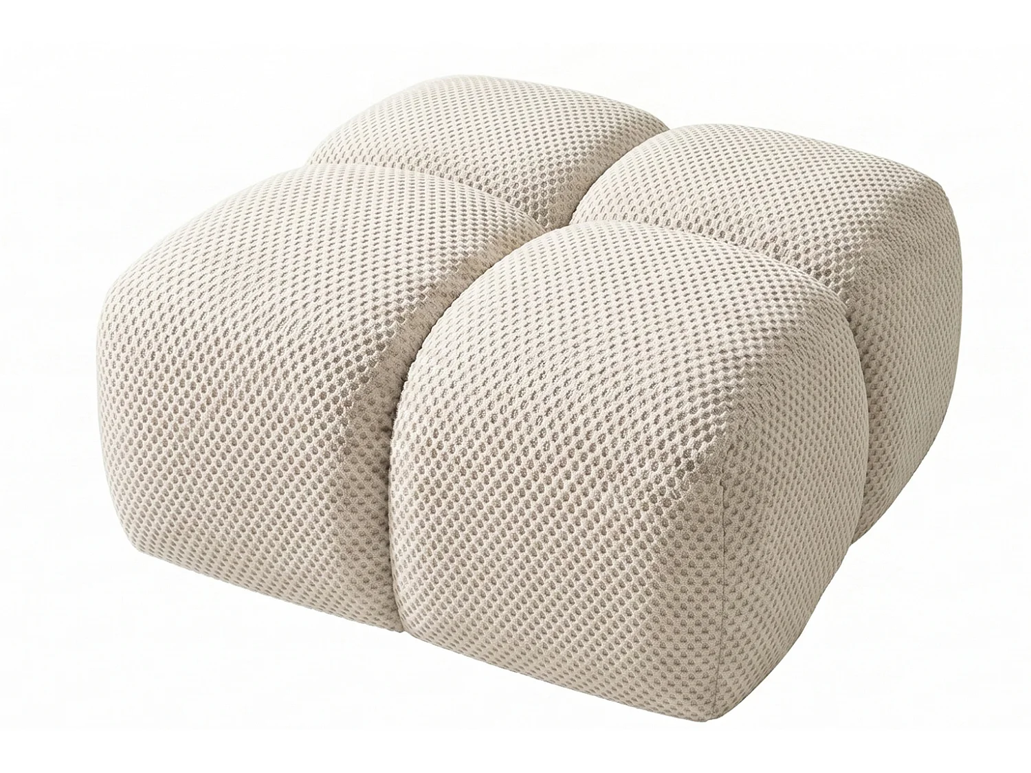 Hocker, poef, gestructureerde premiumstof Sonic, Beige, Averro