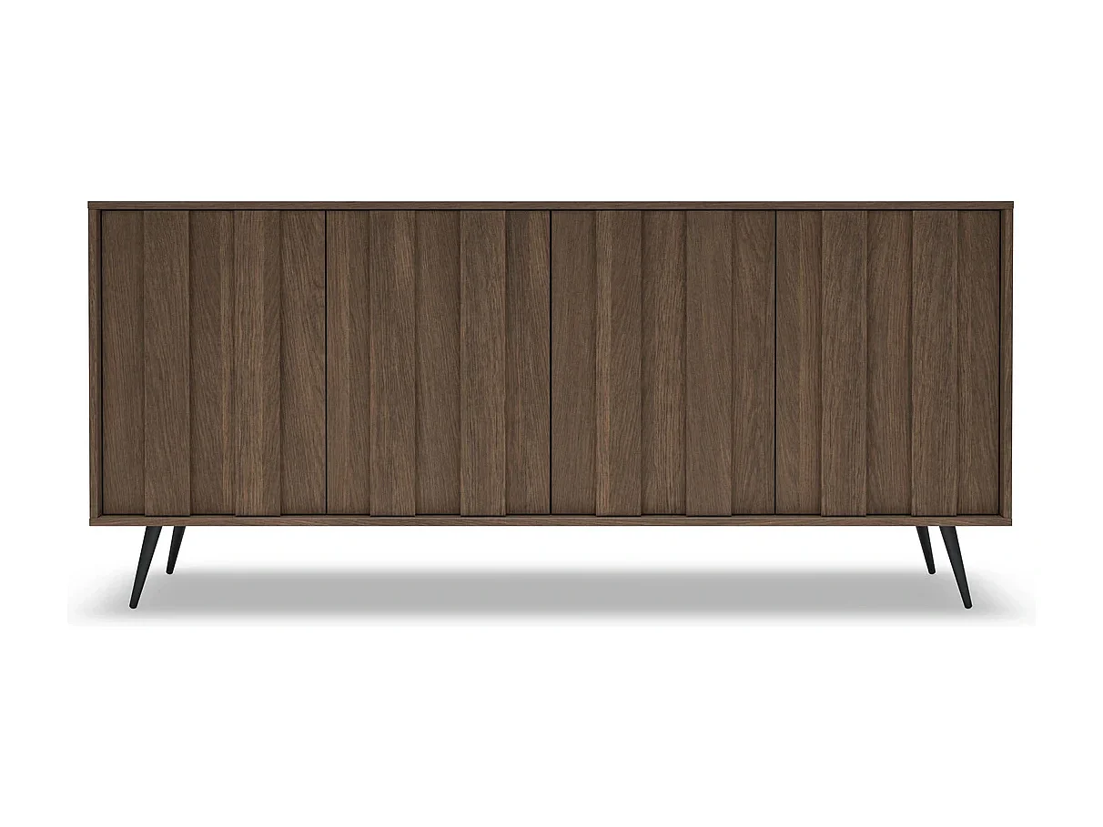 Dressoir LUPO C 183 cm met 4 Deuren, LED en Metalen Poten - Eiken Dunin
