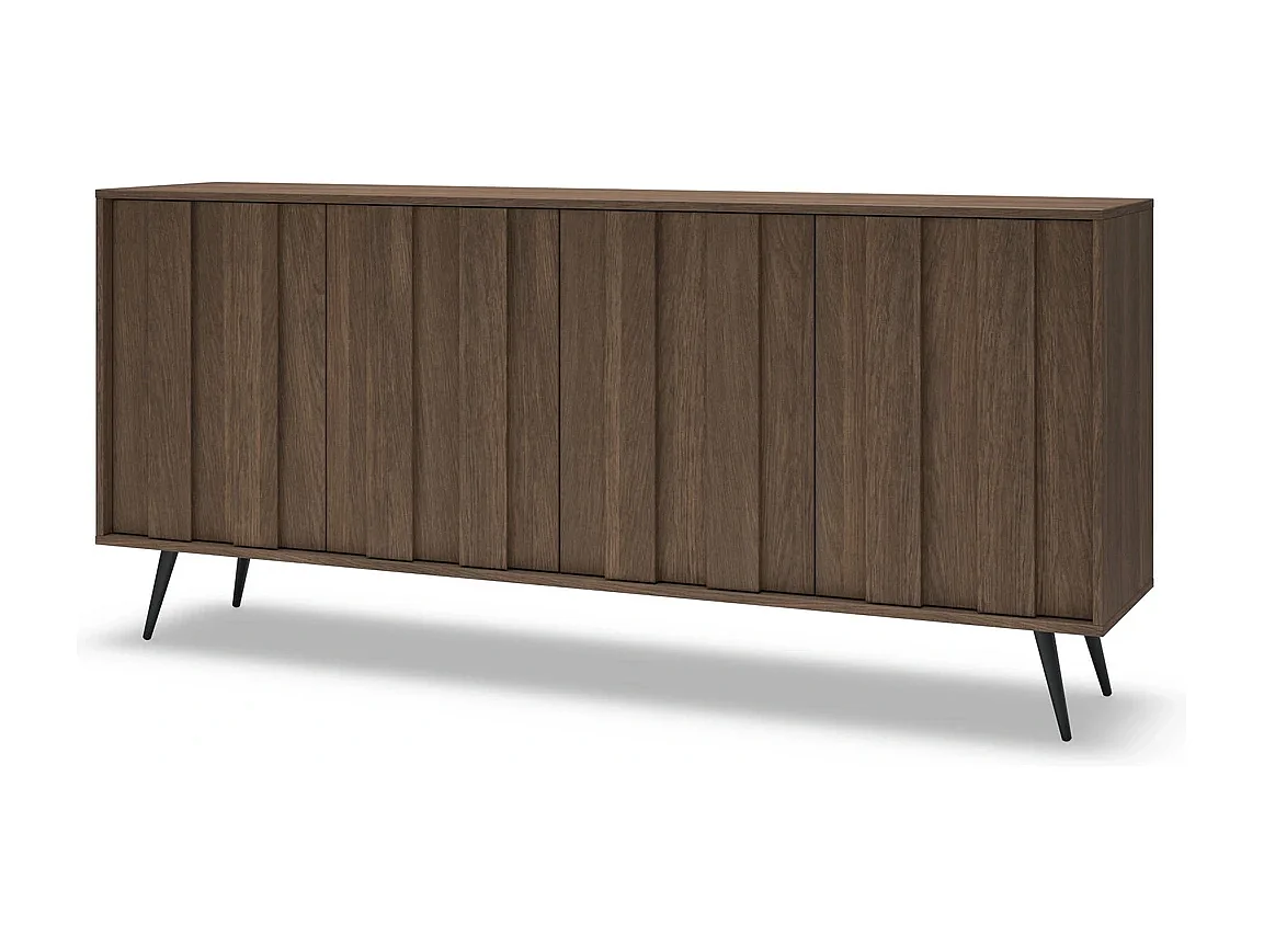 Dressoir LUPO C 183 cm met 4 Deuren, LED en Metalen Poten - Eiken Dunin
