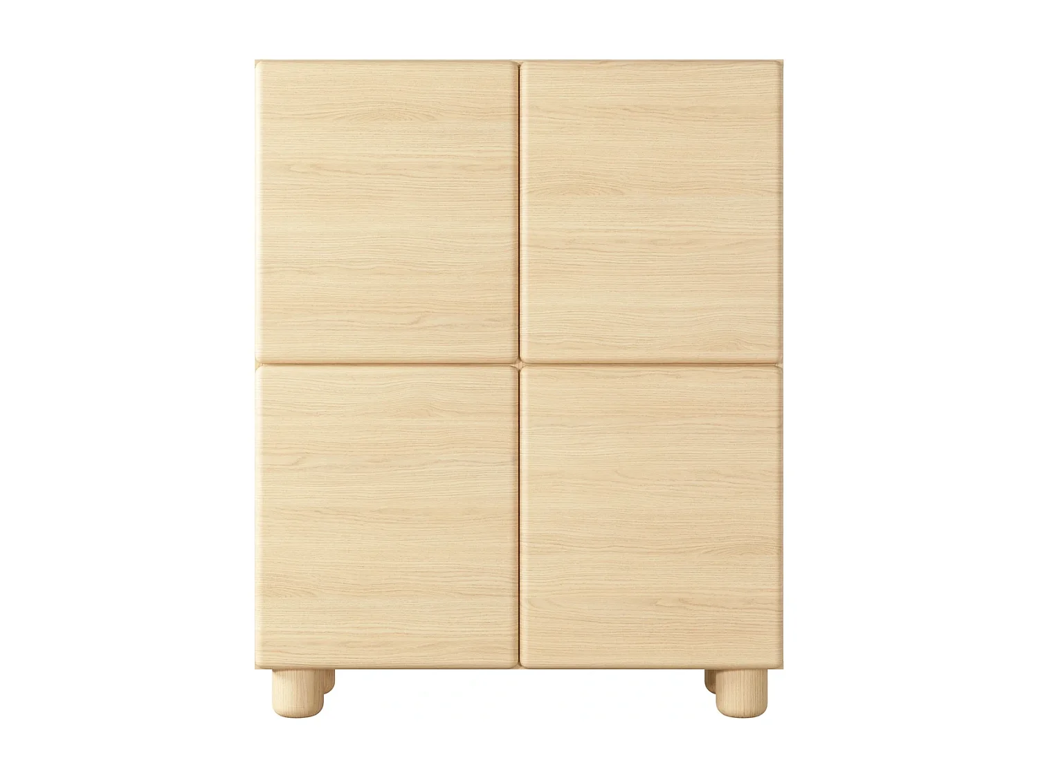 Highboard Kommode CERVI 100 cm mit 4 Türen und abgerundeten Fronten - Eiche Vicenza