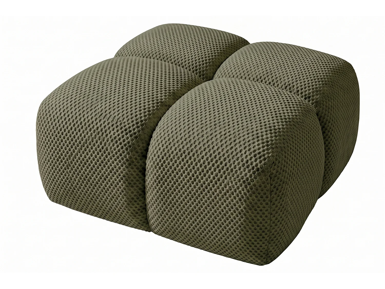 Hocker, poef, gestructureerde premiumstof Sonic, Groen, Averro