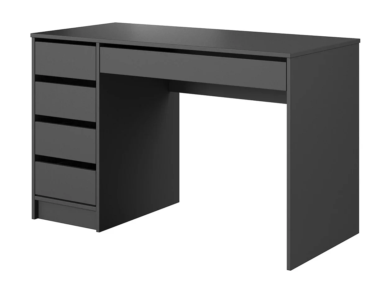 Bureau MIA 120 cm met 5 Laden, Universeel te Monteren - Antraciet