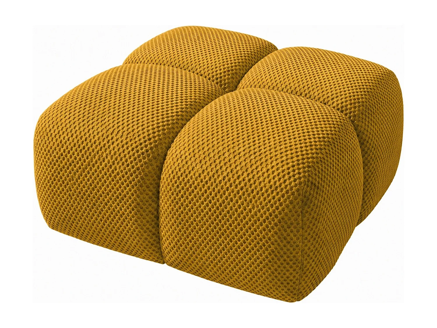 Repose-pieds, pouf, tissu premium texturé Sonic, Moutarde, Averro