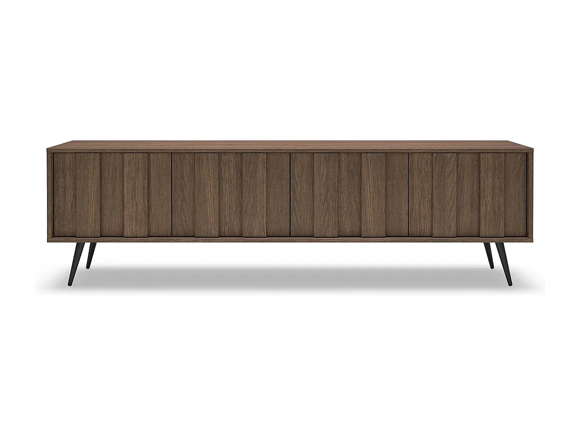 TV-Meubel LUPO 183 cm met 4 Deuren, LED en Metalen Poten - Eiken Dunin