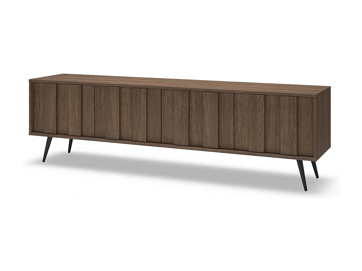 TV-Meubel LUPO 183 cm met 4 Deuren, LED en Metalen Poten - Eiken Dunin