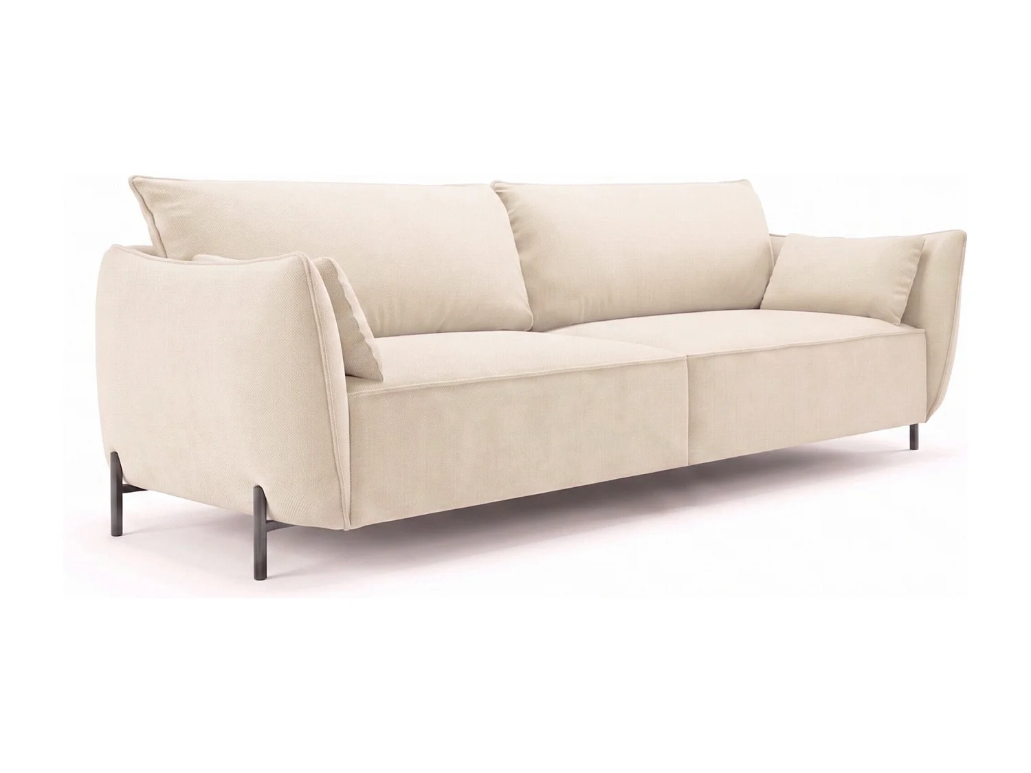 Sofa 3-osobowa na taras i ogród, tkanina Sunlight, Ecru, SUNMEE
