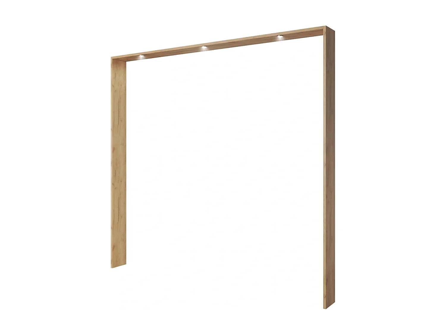 Kleiderschrank CORSA 230 cm mit Falttüren, Passepartout, 3 Schubladen und LED - Eiche Craft Gold / Weiß