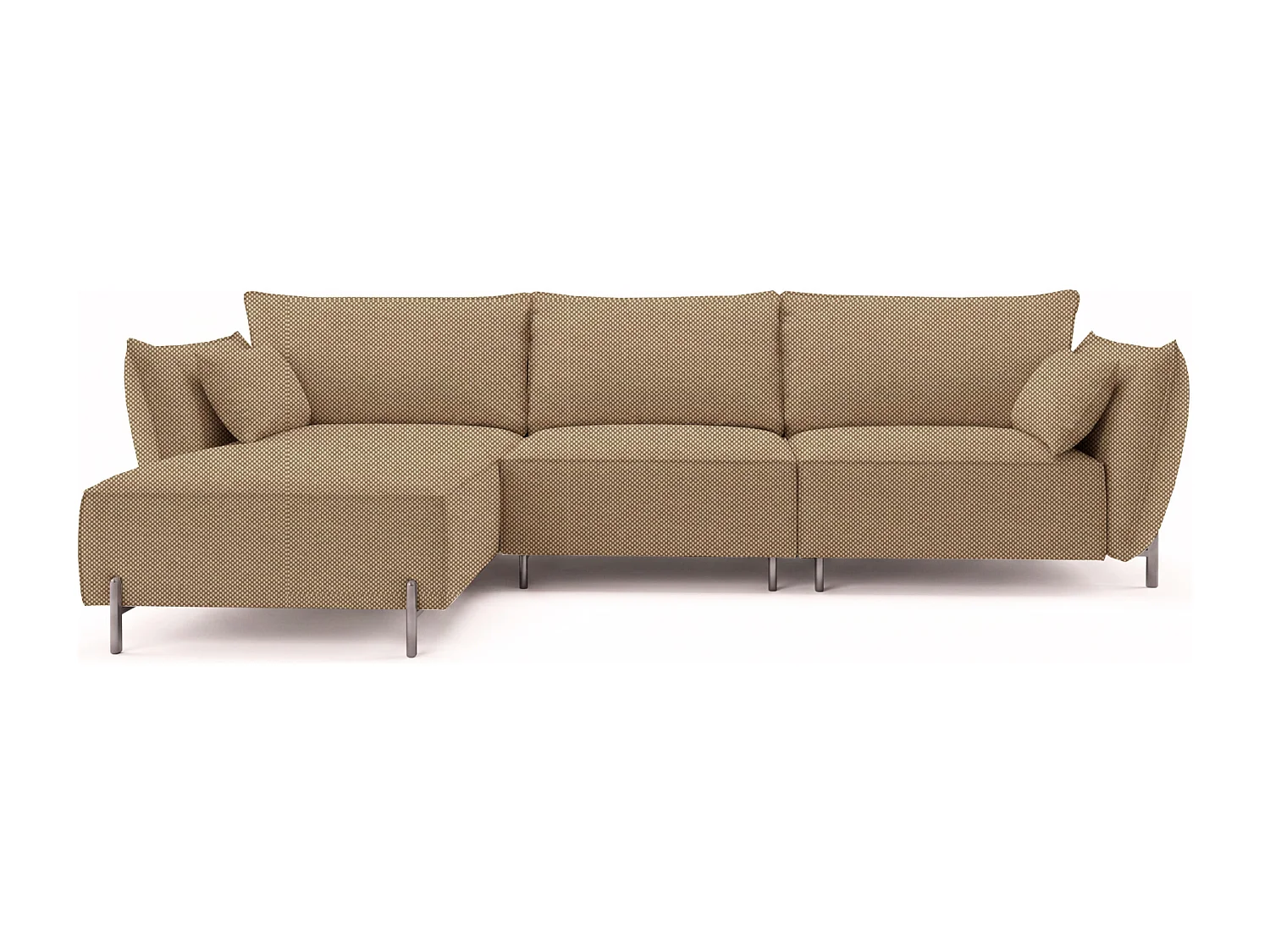 Gartenecksofa für Terrasse und Garten, Stoff Sunlight, Toffee, Links, SUNMEE