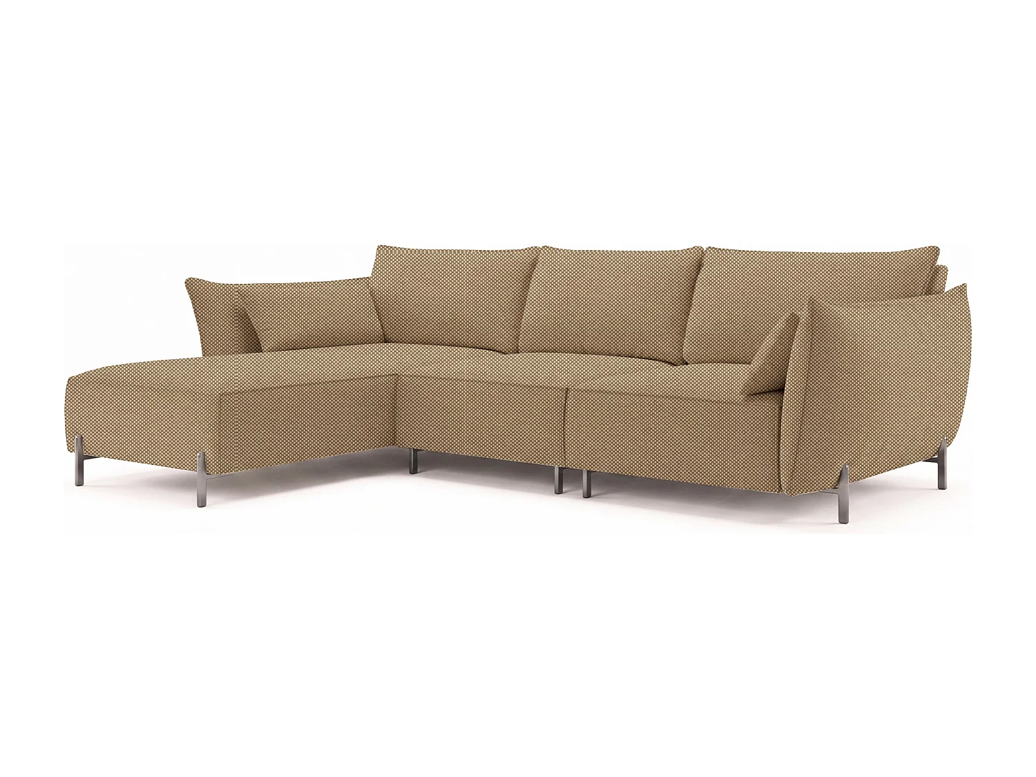 Gartenecksofa für Terrasse und Garten, Stoff Sunlight, Toffee, Links, SUNMEE