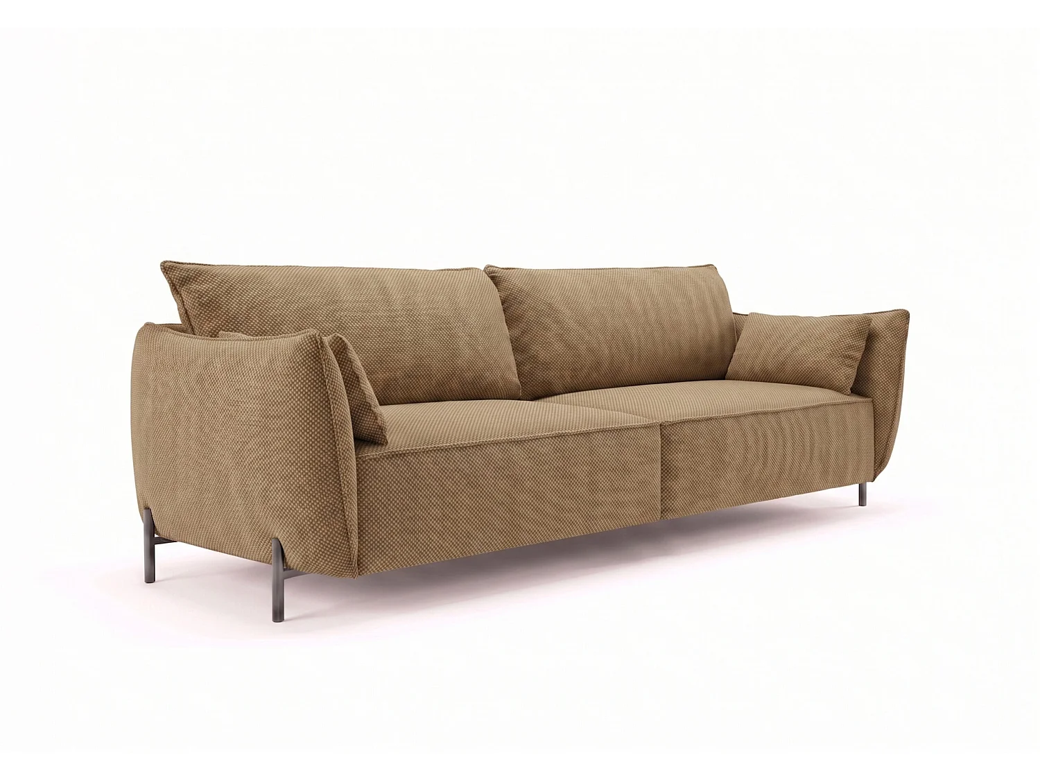 Sofa 3-osobowa na taras i ogród, tkanina Sunlight, Toffee, SUNMEE