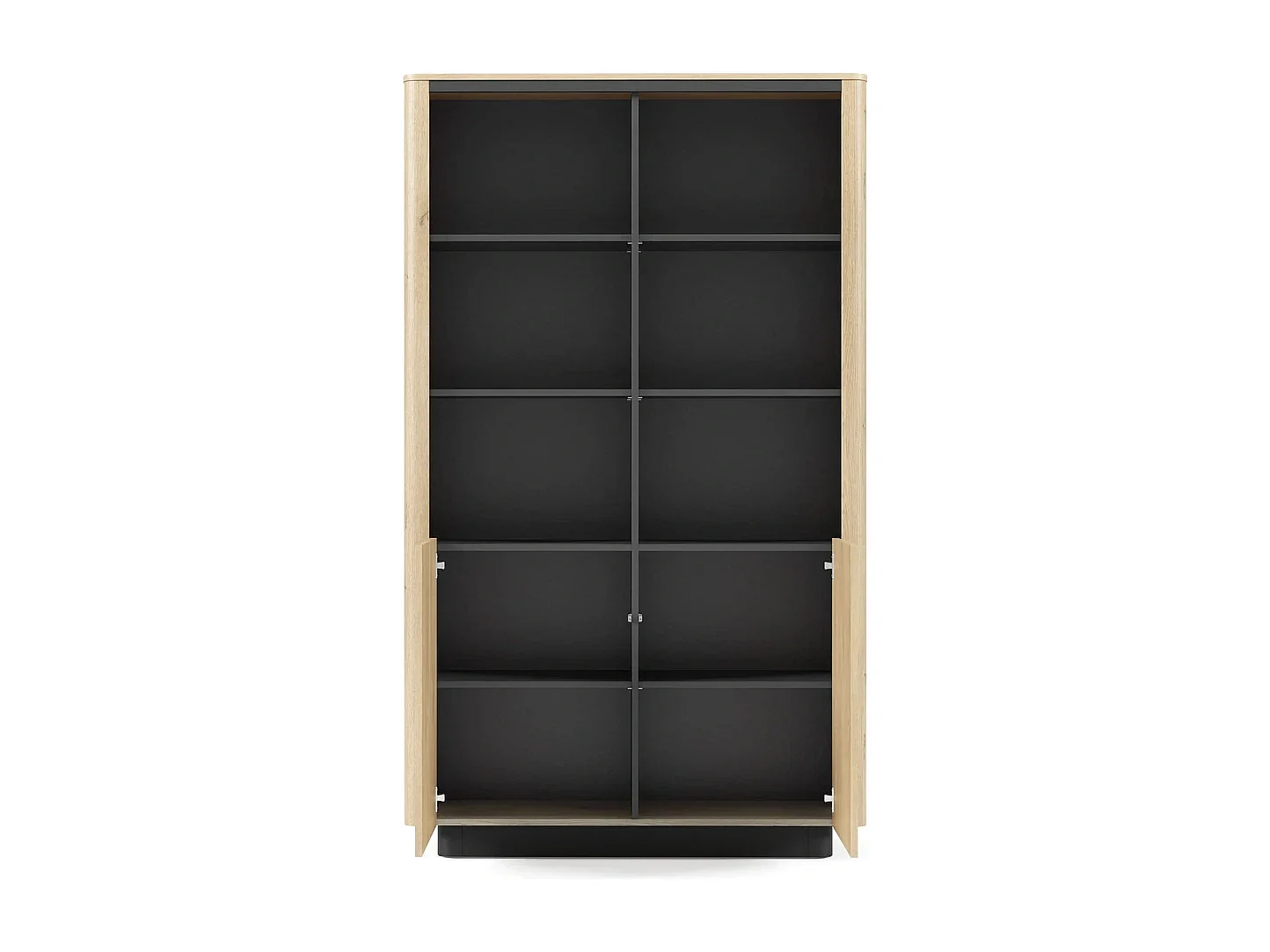 Highboard-Regal TORRO 113 cm Eiche Cremona mit schwarzem Inneren (H190 cm)