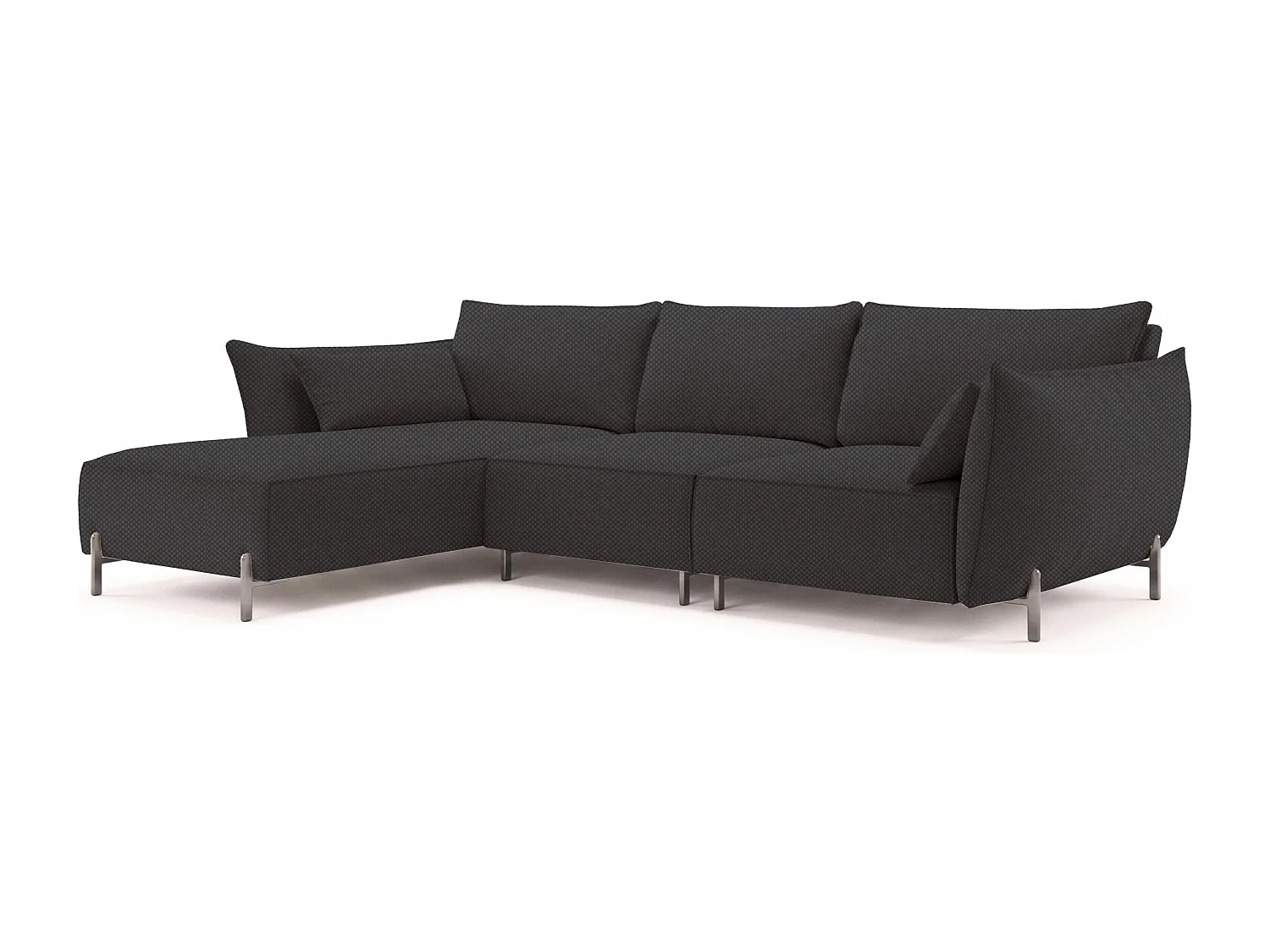 Gartenecksofa für Terrasse und Garten, Stoff Sunlight, Graphit, Links, SUNMEE