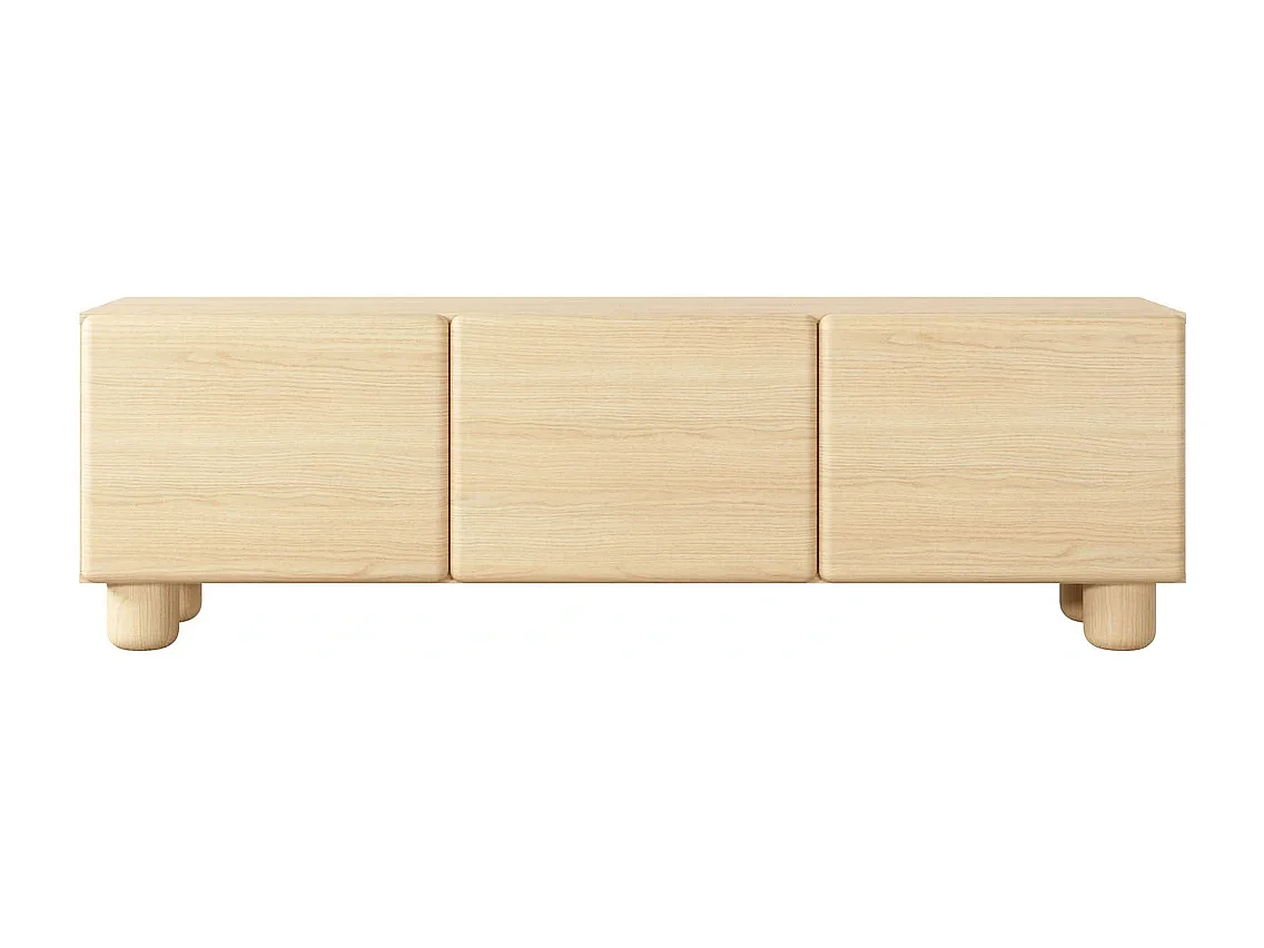 TV-Lowboard CERVI 150 cm mit 3 Klappen und abgerundeten Fronten - Eiche Vicenza