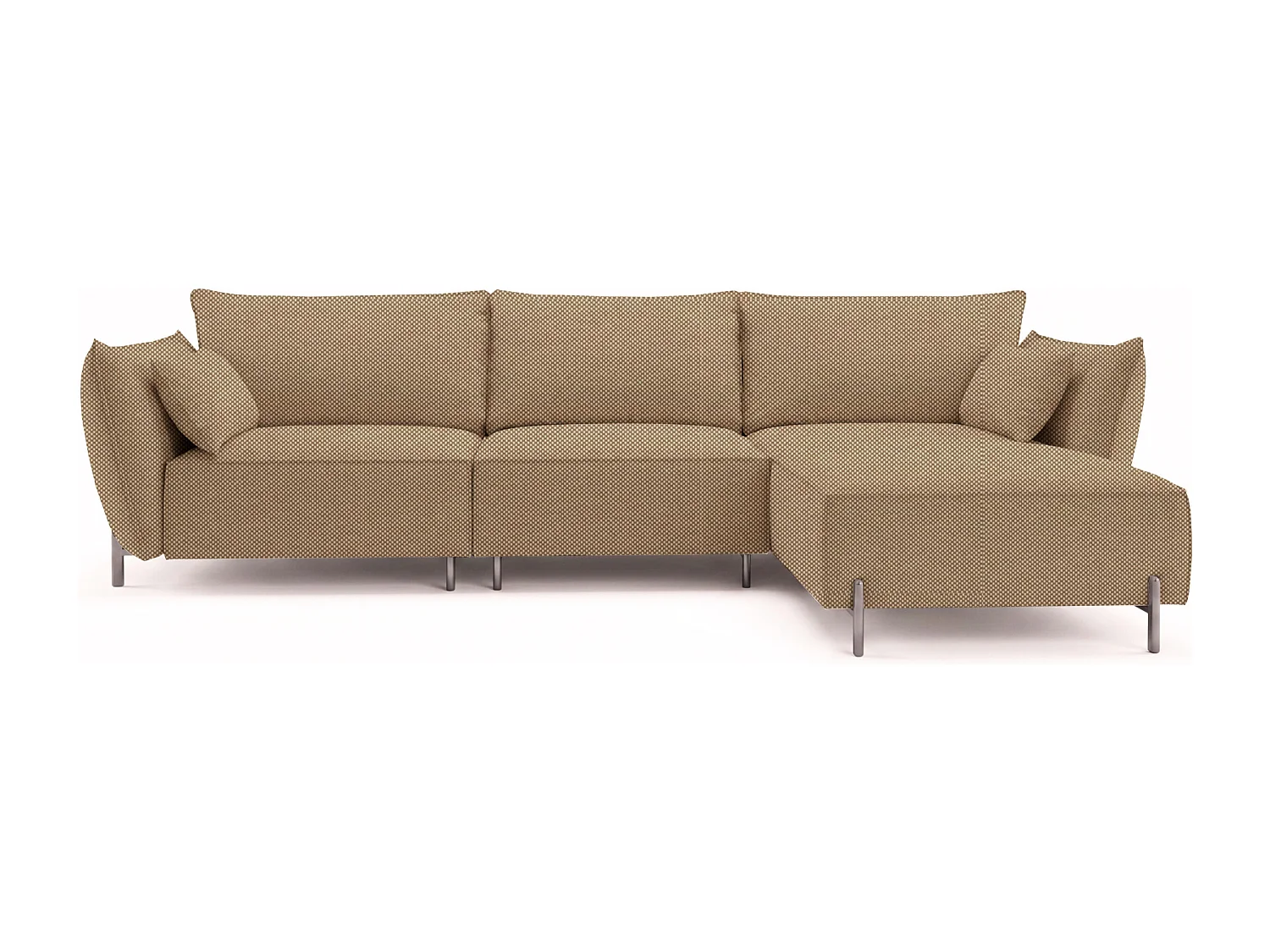 Canapé d’angle de jardin pour terrasse et jardin, tissu Sunlight, caramel au beurre, droite, SUNMEE