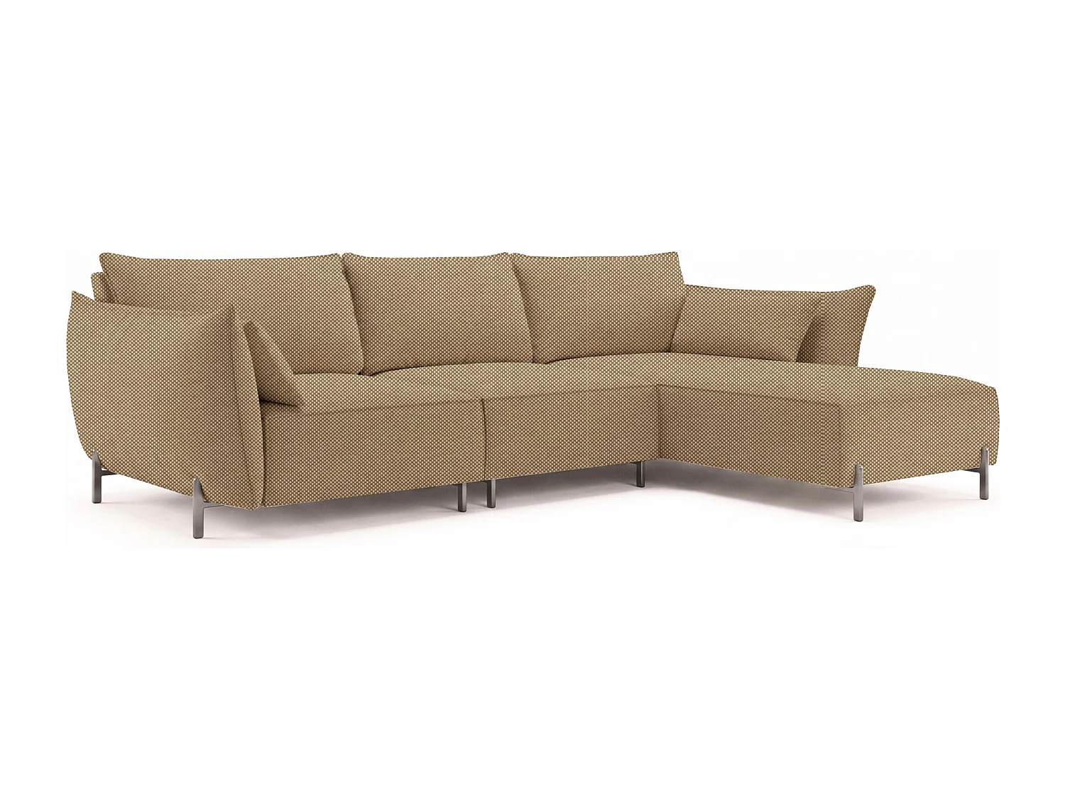 Canapé d’angle de jardin pour terrasse et jardin, tissu Sunlight, caramel au beurre, droite, SUNMEE