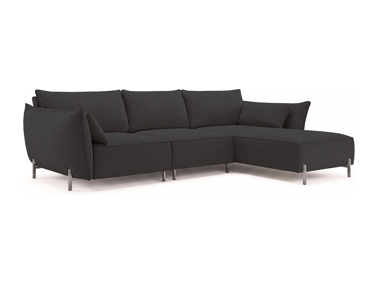 Gartenecksofa für Terrasse und Garten, Stoff Sunlight, Graphit, Rechts, SUNMEE
