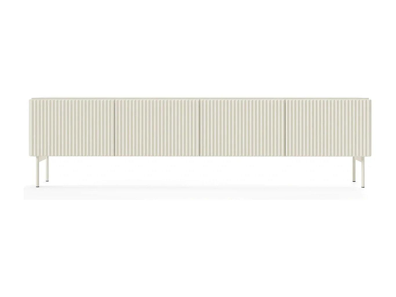 TV-Meubel MUTI 195,2 cm - Kasjmier Kleur, 4 Deuren met Geribbelde Fronten en Push-to-Open