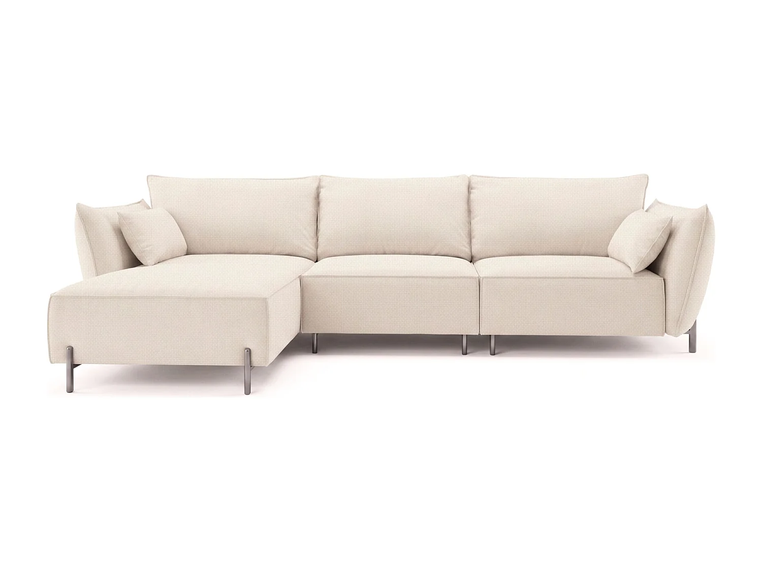 Gartenecksofa für Terrasse und Garten, Stoff Sunlight, Ecru, Links, SUNMEE