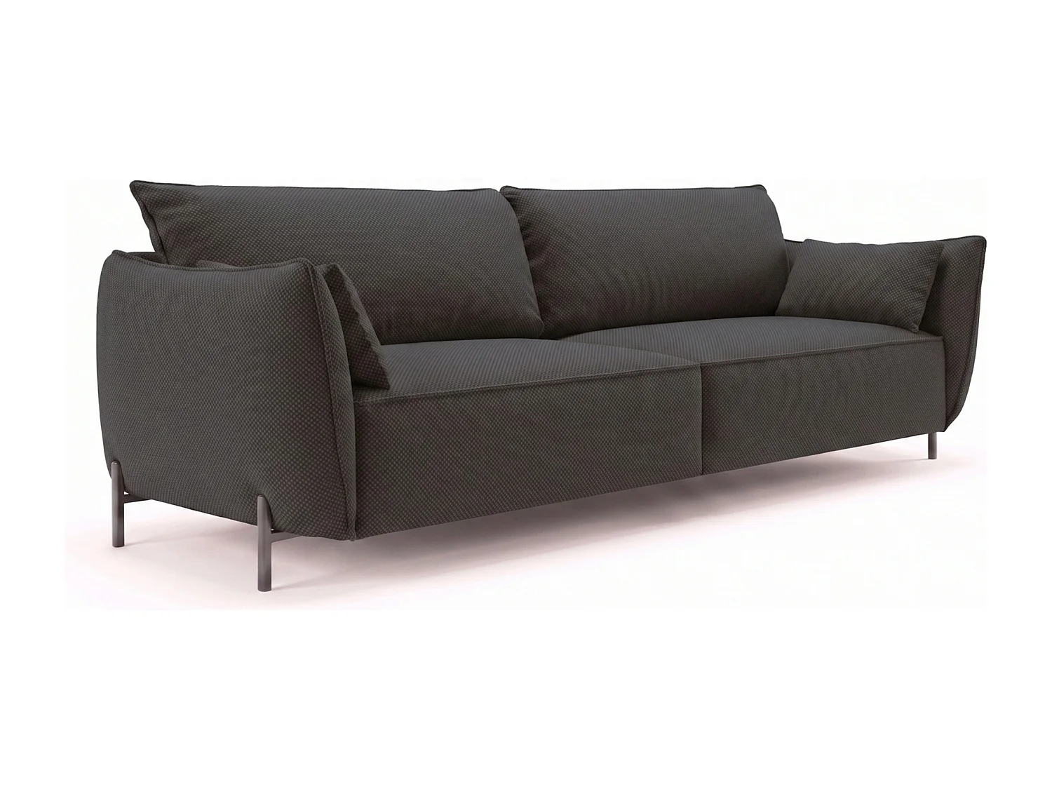 Sofa 3-osobowa na taras i ogród, tkanina Sunlight, Grafitowy, SUNMEE