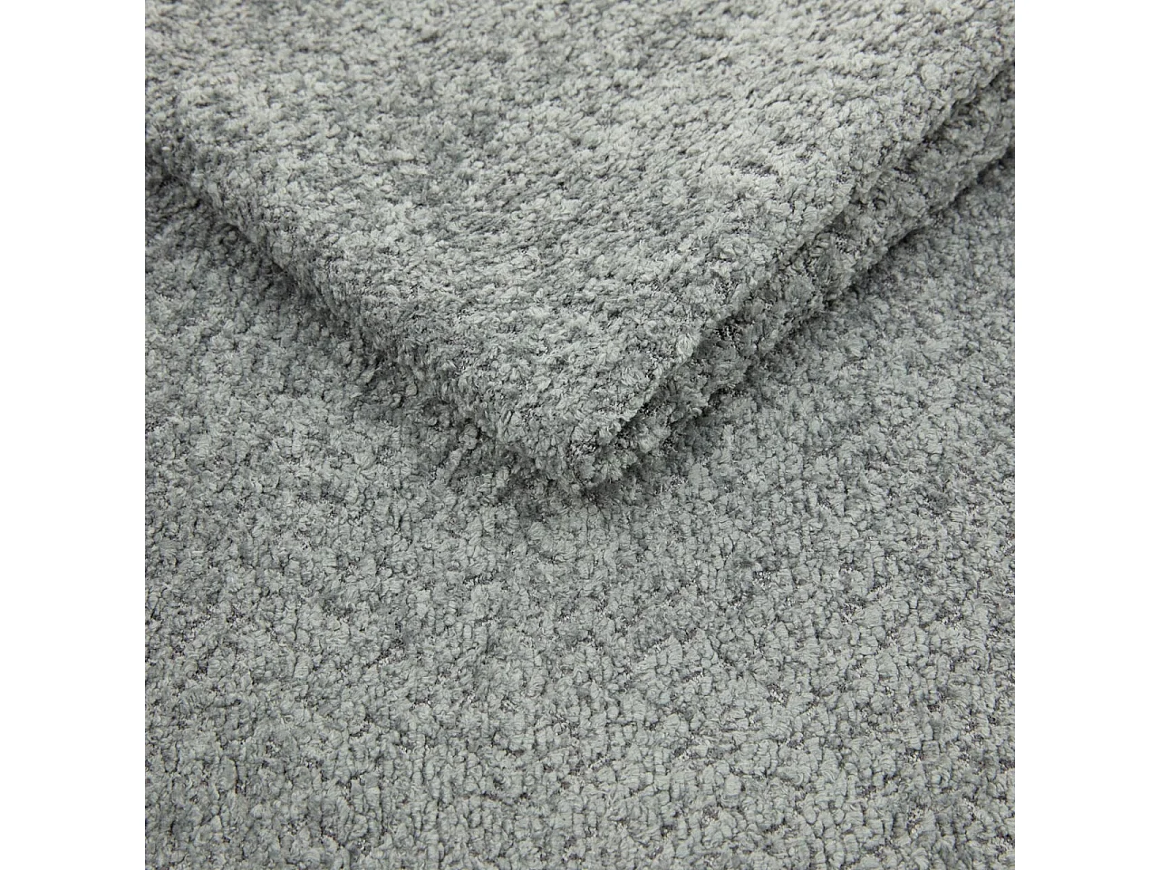 Lit Coffre 2 places CIERO 140x200 cm avec Sommier à Lattes - Tissu Bouclette Gris (Abriamo)