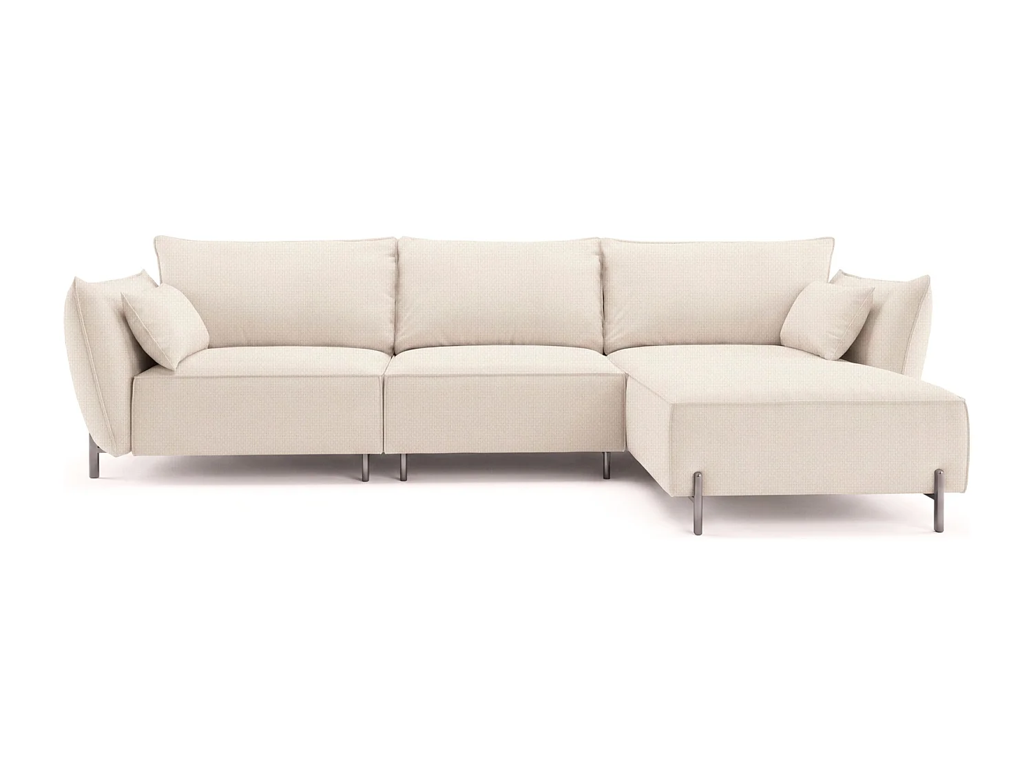 Gartenecksofa für Terrasse und Garten, Stoff Sunlight, Ecru, Rechts, SUNMEE