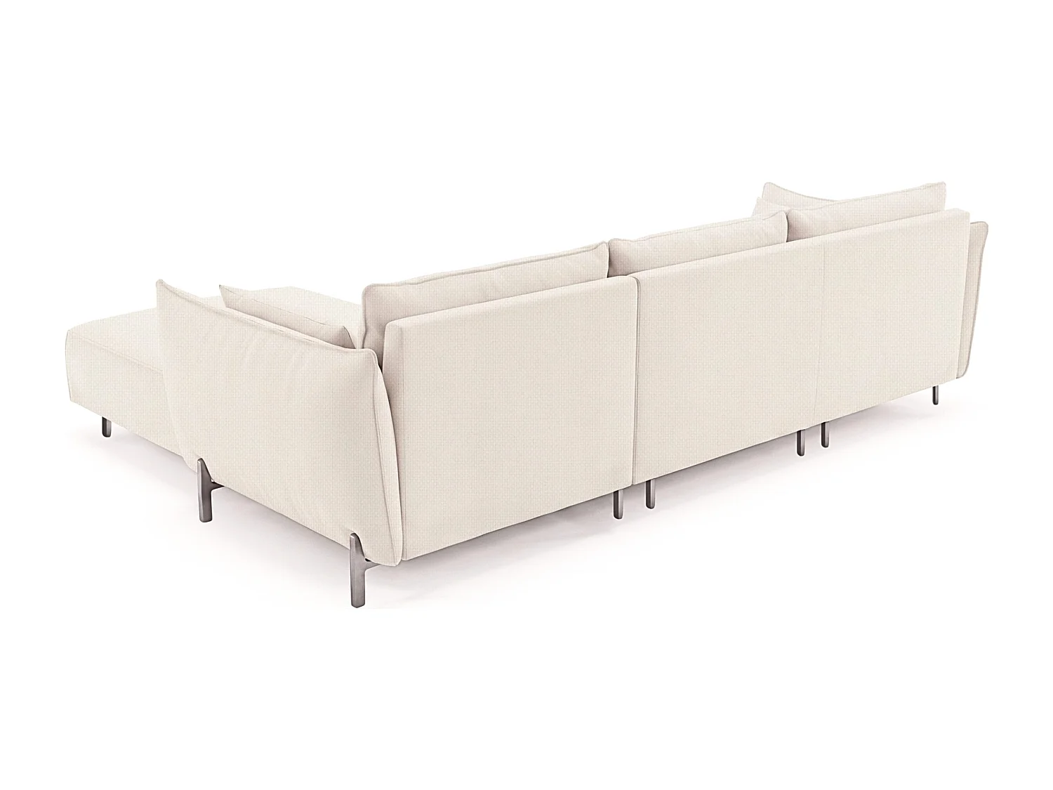 Gartenecksofa für Terrasse und Garten, Stoff Sunlight, Ecru, Rechts, SUNMEE