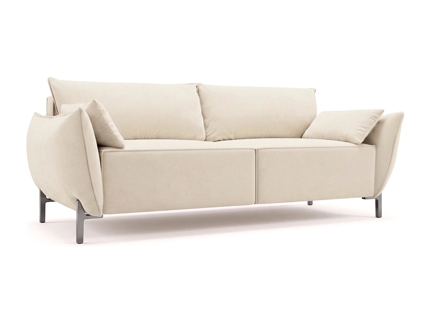 Sofa 2-osobowa na taras i ogród, tkanina Sunlight, Ecru, SUNMEE