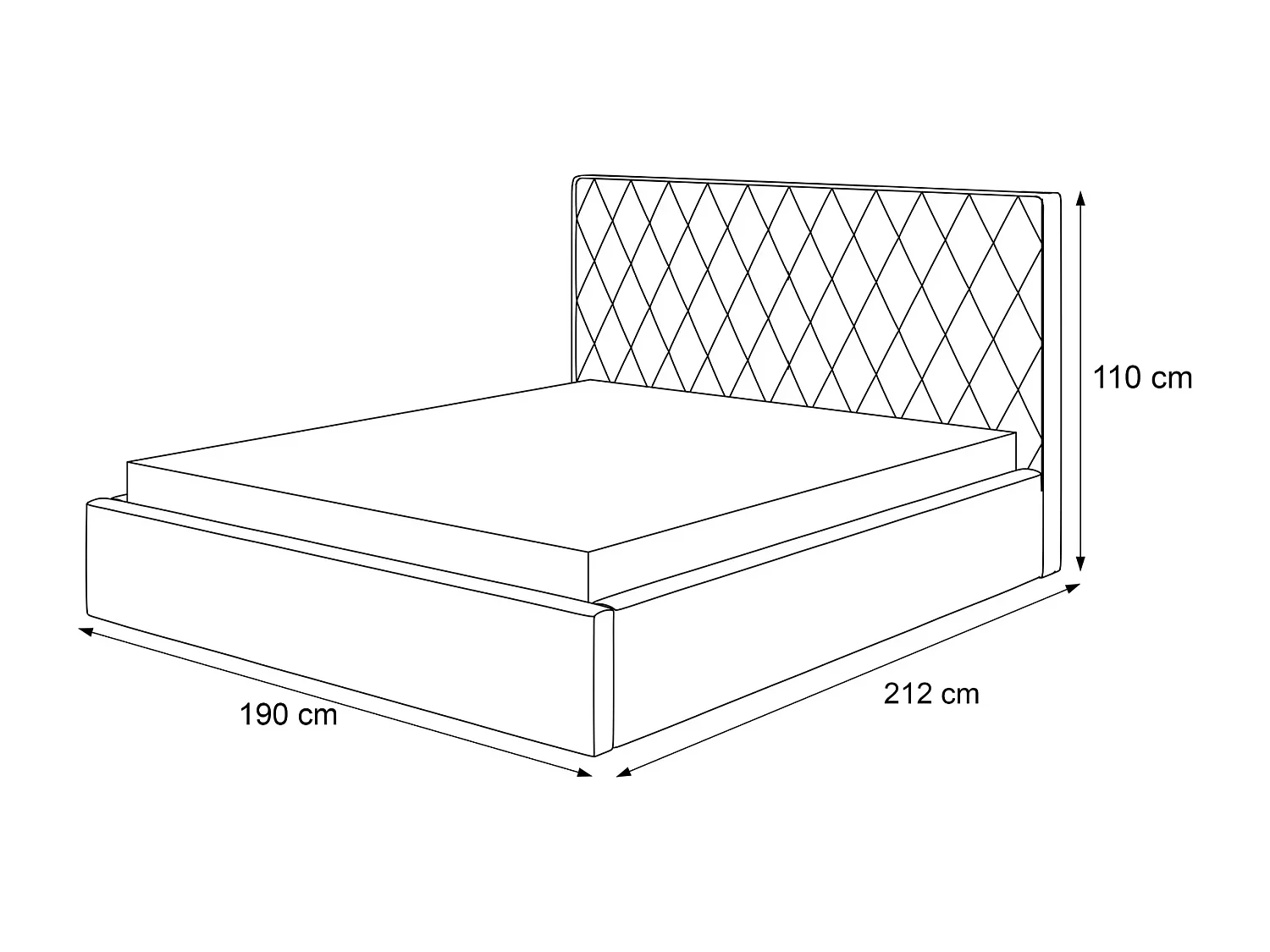 Lit Coffre Compact 2 places PONTI 180x200 cm avec Sommier à Lattes - Bleu Marine (Magic Velvet)