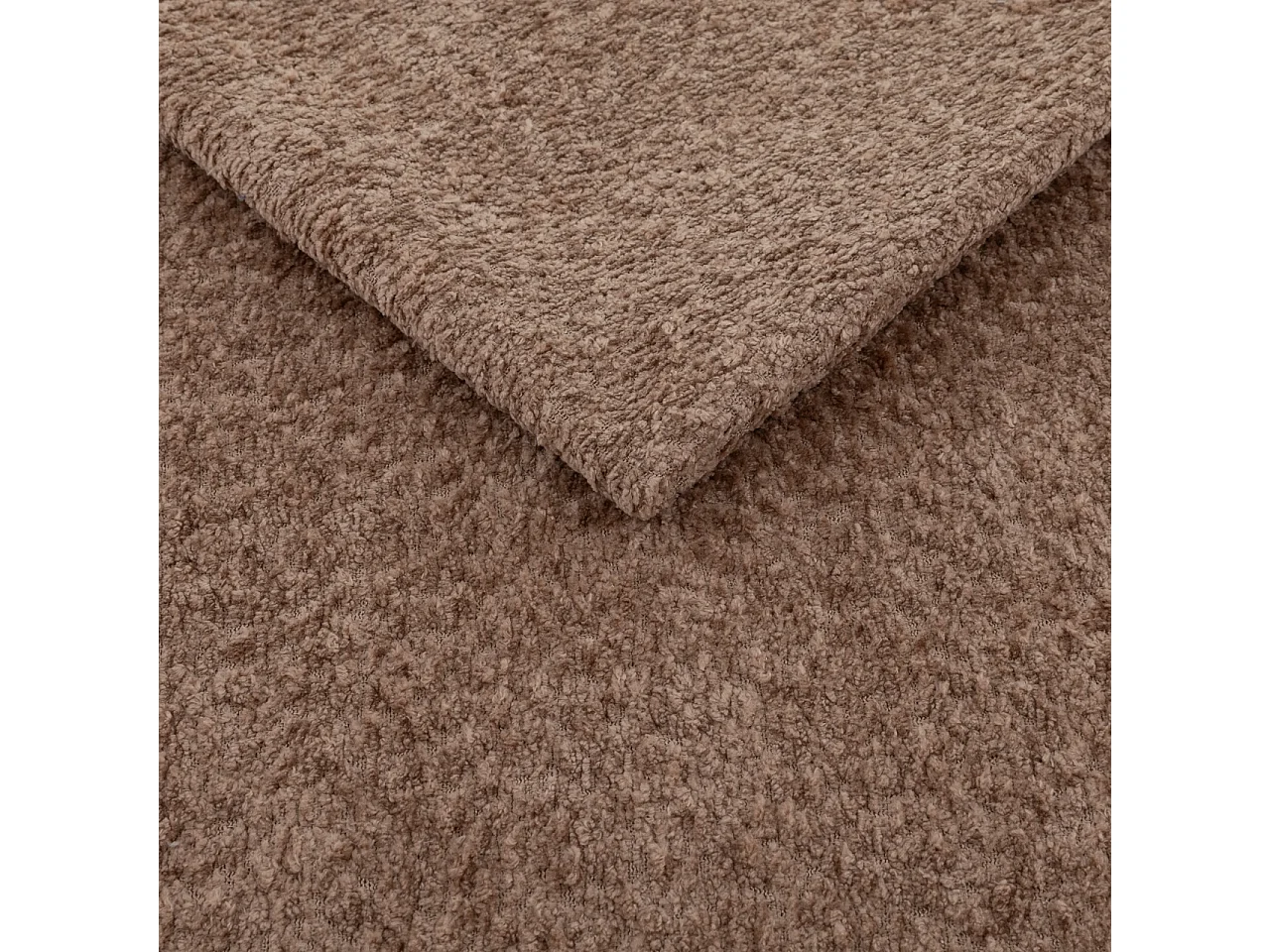 Lit Coffre 2 places LANDARE 160x200 cm avec Sommier à Lattes - Tissu Bouclé Vieux Rose (Coral 45)