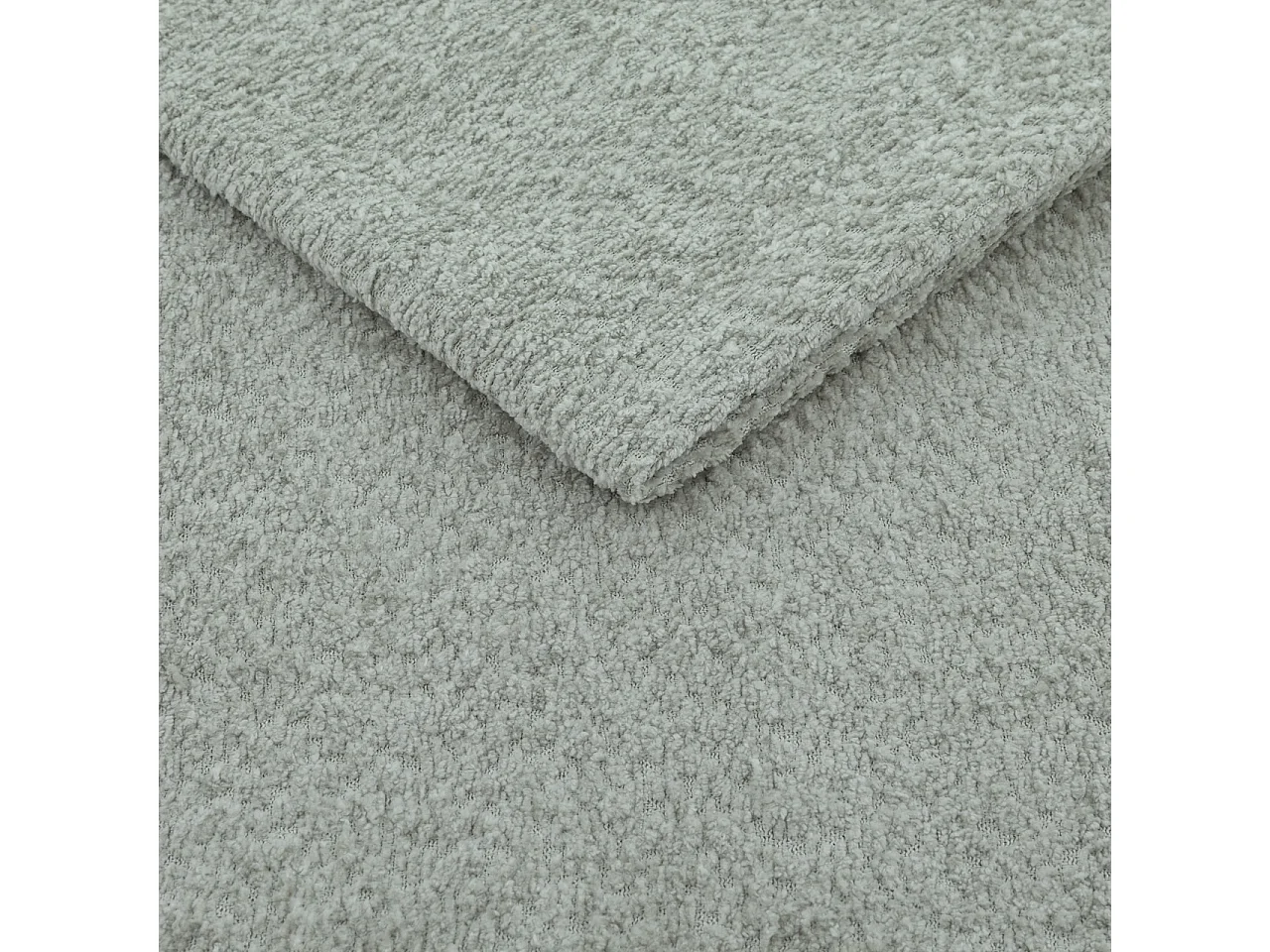 Lit Coffre 2 places VIVIEN 140x200 cm avec Sommier à Lattes - Tissu Bouclé Gris Platine (Coral 85)