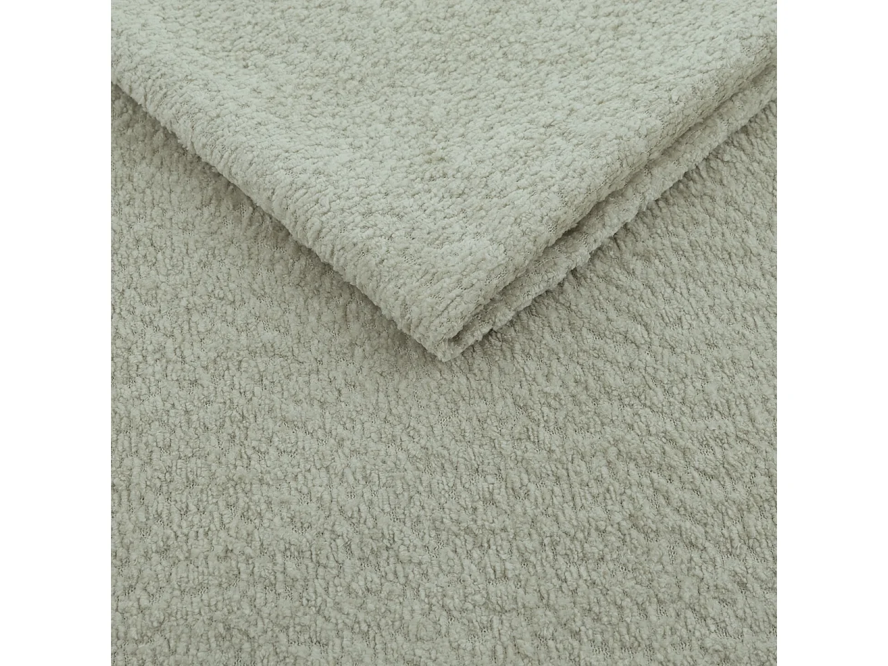 Lit Coffre 2 places VIVIEN 140x200 cm avec Sommier à Lattes - Tissu Bouclé Greige (Coral 65)
