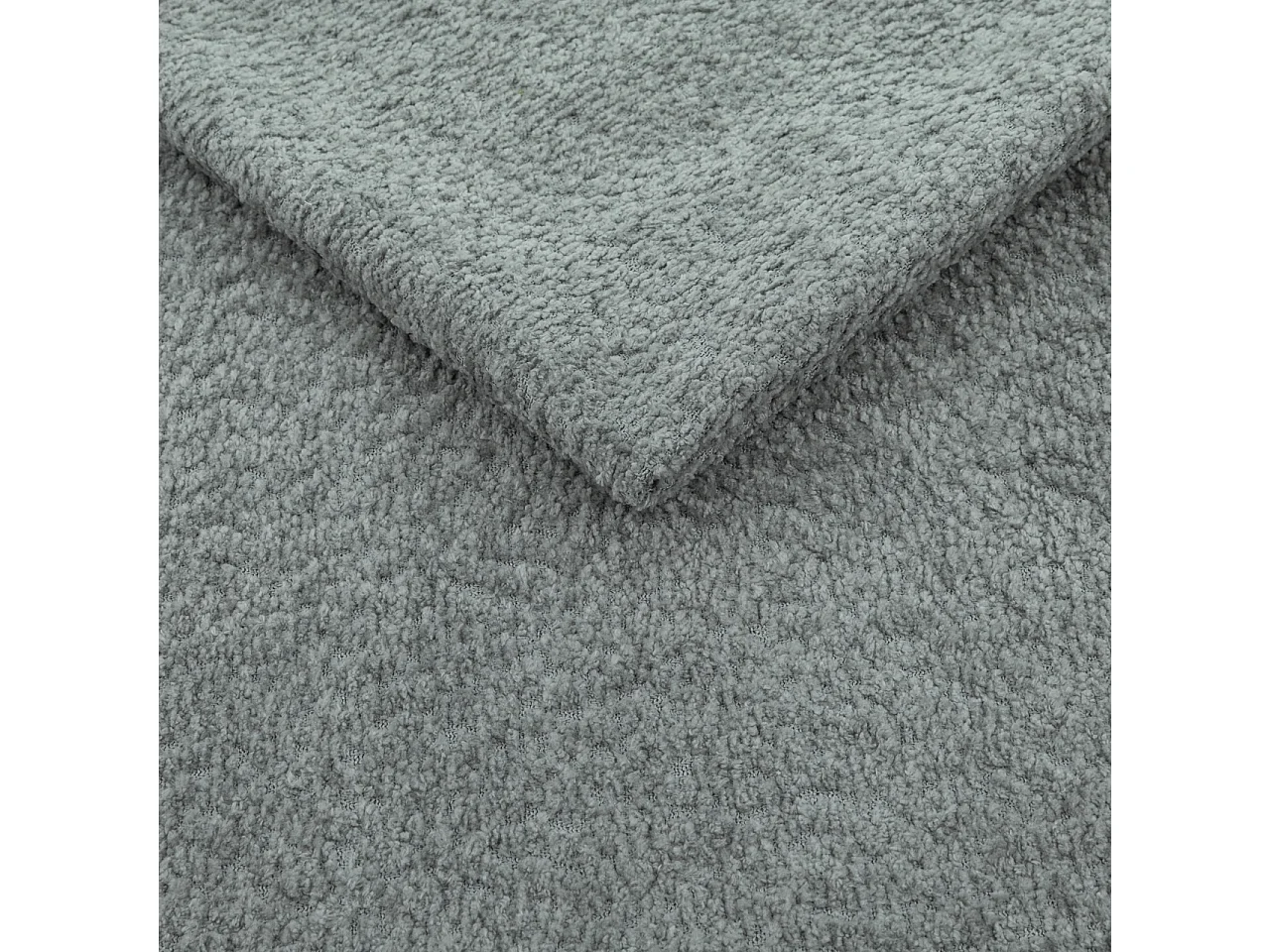 Lit Coffre King Size LANDARE 180x200 cm avec Sommier à Lattes - Tissu Bouclé Gris Clair (Coral 75)