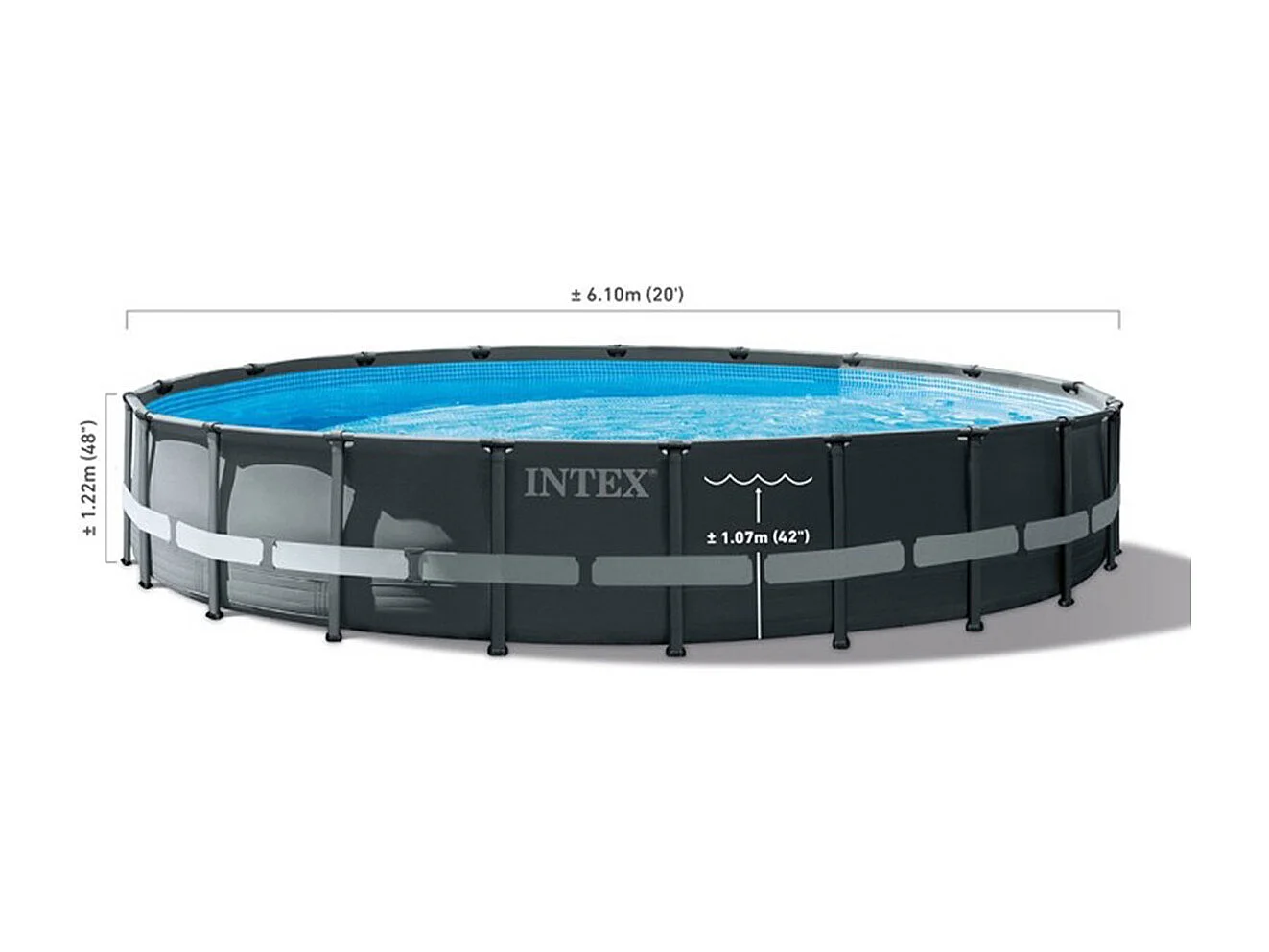 Piscine tubulaire ronde Intex Ultra XTR Frame 7,32 x 1,32 m