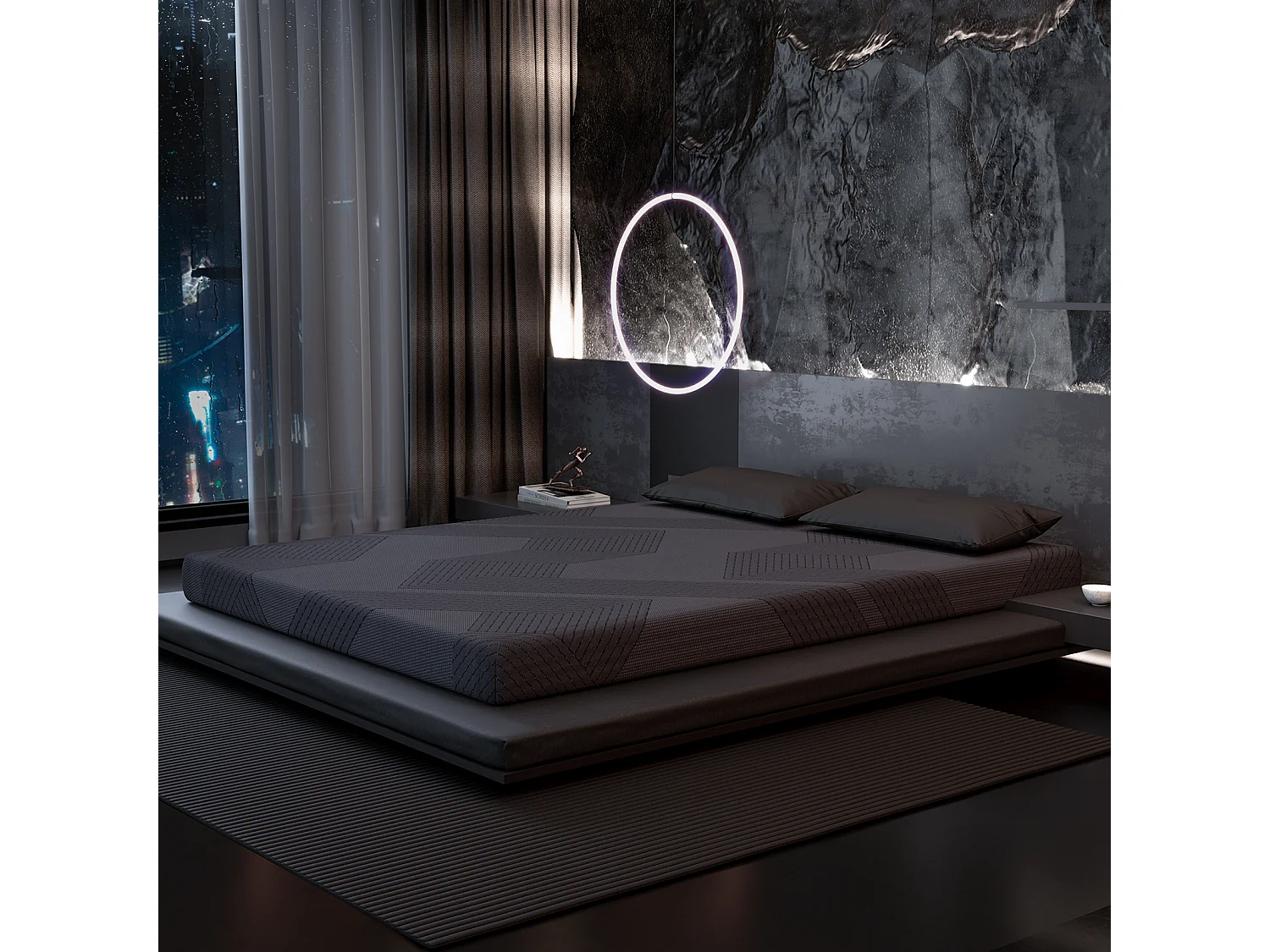 Cubrecama de espuma viscoelástica 100 x 200 cm, 7 zonas H2.H3, grosor 8 cm, con funda lavable CHICASA