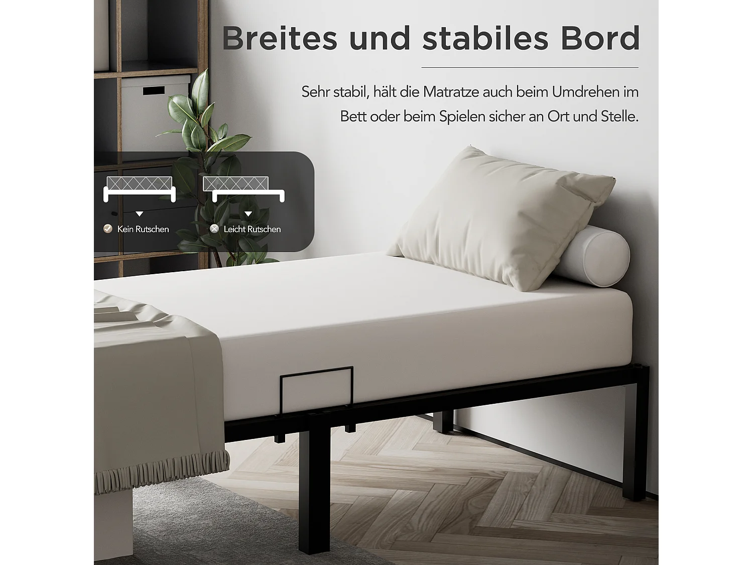 Metallbett mit Stauraum 90 × 200 cm Schwarz